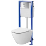 Cersanit CITY OVAL/ECONOMY S701-746 Zestaw podtynkowy WC przycisk GALAXY KÓŁKO
