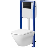 Cersanit LARGA SQUARE/ECONOMY S701-745 Zestaw podtynkowy WC przycisk PRESTO (virt) czarny mat