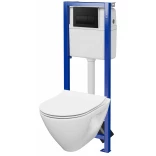Cersanit MILLE PLUS/ECONOMY S701-735 Zestaw podtynkowy WC przycisk  PRESTO czarny mat