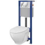 Cersanit MODUO S701-311 Miska WC + stelaż 22 + deska WC + przycisk spłukujący chrom