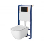 Cersanit VIRGO/TECH LINE OPTI S701-658 Zestaw podtynkowy WC przycisk OPTI B1 czarny mat