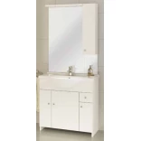 Deftrans Onas MALIBU 106-Z-08502+1524 Zestaw: szafka z umywalką ROBERTO 85 cm + lustro DSM biały