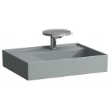 Laufen KARTELL H8183357581111 Umywalka ścienna 60x46 z blatem po lewej, szlifowana bez przelewu, z otworem, grafitowa mat