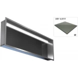 MCJ PWN/GR/900/15 LED Półka wnękowa ze stali nierdzewnej z oświetleniem LED ze szkłem w tylnej ścianie