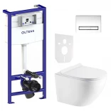 Oltens HAMNES / TRIBERG TORNE lpzestaw1899 Zestaw podtynkowy WC z deską wolnoopadającą SLIM i przyciskiem