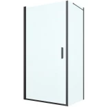 Oltens RINNAN 20219300 Kabina prysznicowa prostokątna 100x90 drzwi + ścianka czarna mat