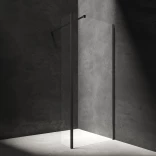 Omnires MARINA MA1130BLTR Kabina prysznicowa walk-in 110 cm ze ścianką boczną 30 cm czarny / transparentny