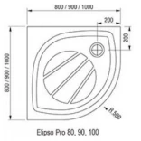 Panel Elipso Pro 90 SET Ravak GALAXY PRO XA937001010