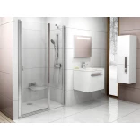 Ravak CHROME 0QVACC00Z1 drzwi prysznicowe, dwuczęściowe 100x195 profil polerowane aluminium, szkło transparent
