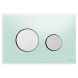 Tece TECEloop 9240653 szkło zielone, przyciski chrom połysk Przycisk spłukujący ze szkła do WC