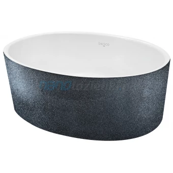 Besco UNIQA GLAM #UMD-U-NGG Umywalka nablatowa 32x46x17 grafitowa