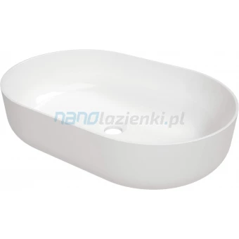 Deante ROUND CGR 6U6S Umywalka nablatowa owalna 58x38 biała