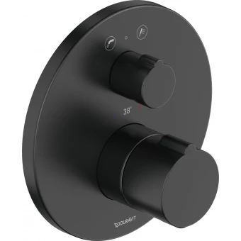 Duravit C.1 C15200018046 Element zewnętrzny do baterii wannowo-prysznicowej podtynkowej termostatycznej czarny mat