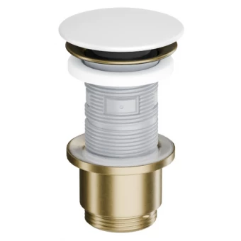 Excellent ARIN.1485.K.02.WHGB Korek umywalkowo-bidetowy klik-klak ceramiczny biały połysk/złoty szczotkowany