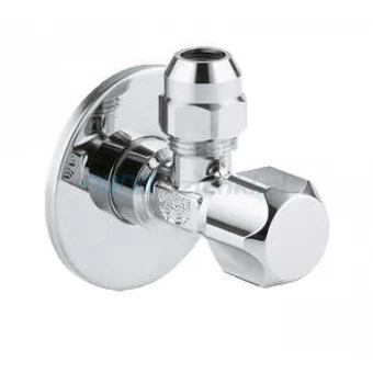 Grohe 22031000 Zawór kątowy DN 15 1/2x3/8 z nakrętką zaciskową Ø 10 mm Grohe 22031000 Zawór kątowy DN 15 1/2x3/8 z nakrętką zaciskową Ø 10 mm