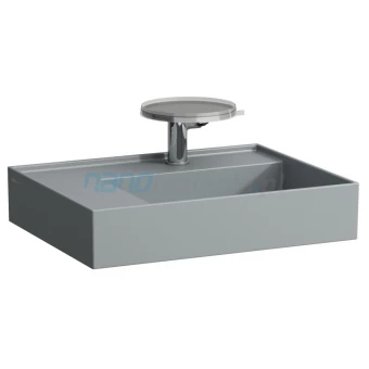 Laufen KARTELL H8183357581111 Umywalka ścienna 60x46 z blatem po lewej, szlifowana bez przelewu, z otworem, grafitowa mat