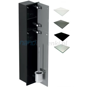 MCJ ZERO Z.PW2D LBL WC 950 WH Schowek WC 95 cm czarny glossy/mirror/2xdrzwi