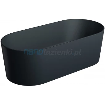 Omnires OVO M+ OVOWWBLV Wanna wolnostojąca 160x75 z syfonem black lava