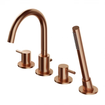 Omnires Y Y1232CPB Bateria wannowa 4-otworowa miedź szczotkowana