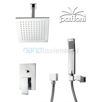 Paffoni LEVEL LR6 Deszczownia sufitowa z natryskiem punktowym i baterią podtynkową