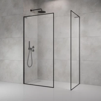 Radaway MODO F SL BLACK III 10419074-54-01L Kabina prysznicowa Walk-in 70 cm lewa czarna